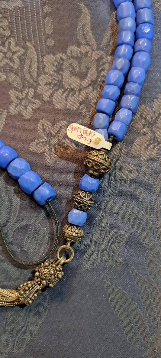 Authentic Vintage old Opal Blue crystal komboloi (ROS-38) - Dinos-Virginia