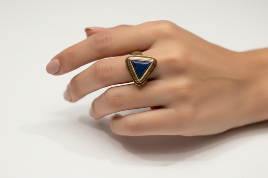 Ring in 14k gold with Lapis (B-152) - Dinos Virginia Jewelry