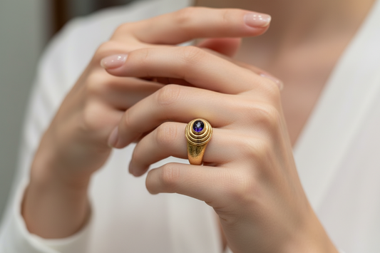 Ring in 18k gold with gemstone (B-155) - Dinos Virginia Jewelry