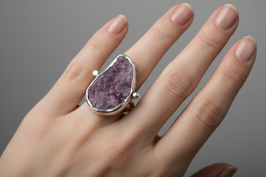 Δαχτυλίδι από ασήμι 925 με πέτρα Διοψίδη (B-60)