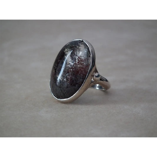 Ring in Sterling silver with Moss Agate Stone (B-65) - Dinos-Virginia