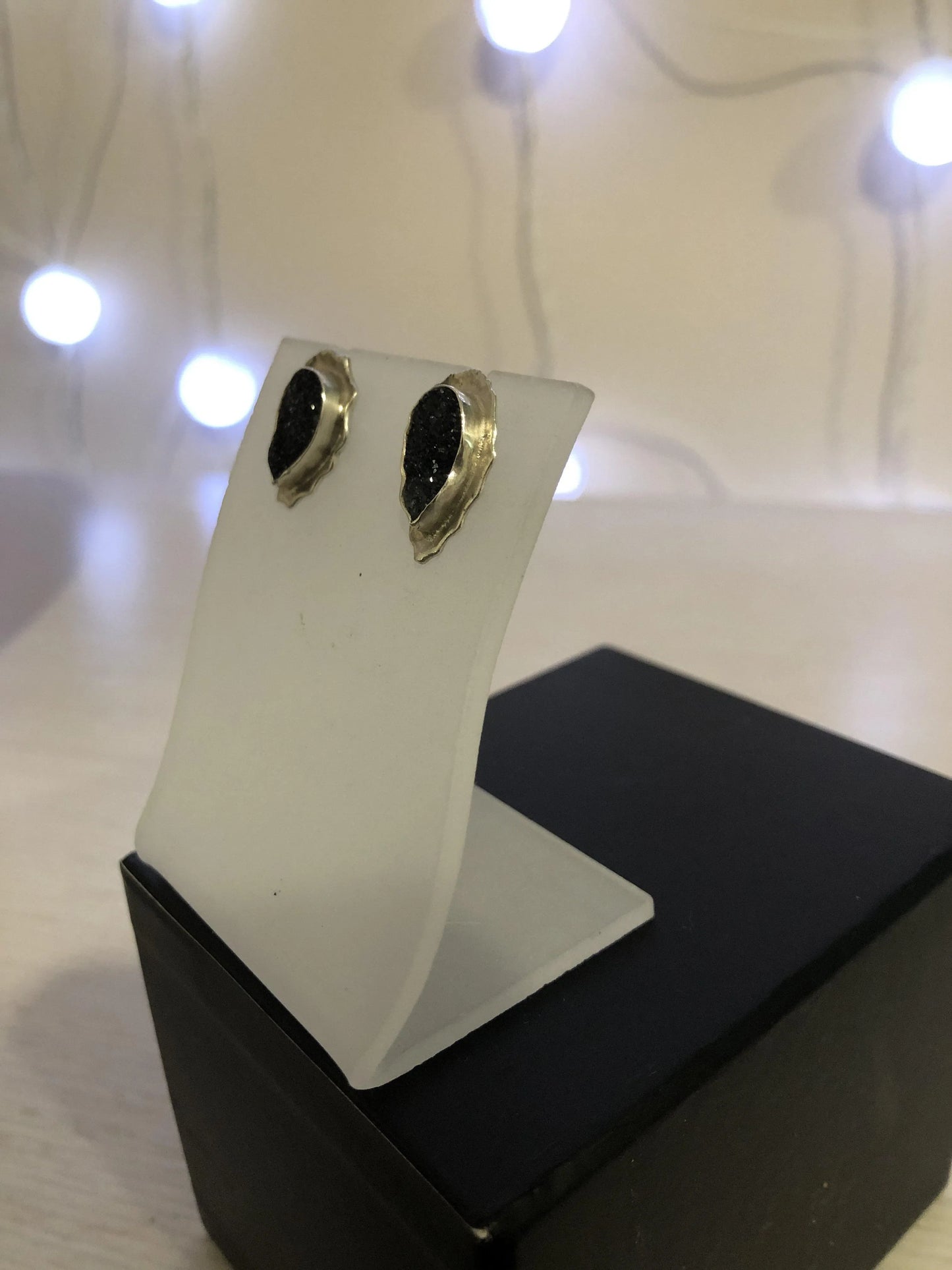 Greek Jewelry, Sterling silver Earrings, Solid silver Earrings, Greek Earrings, Raw Onyx Earrings - Dinos-Virginia