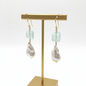 Aquamarine and barok pearl earrings, 14k gold earrings, Fine Earrings, Handmade Earrings, Greek Jewelry - Dinos Virginia Jewelry