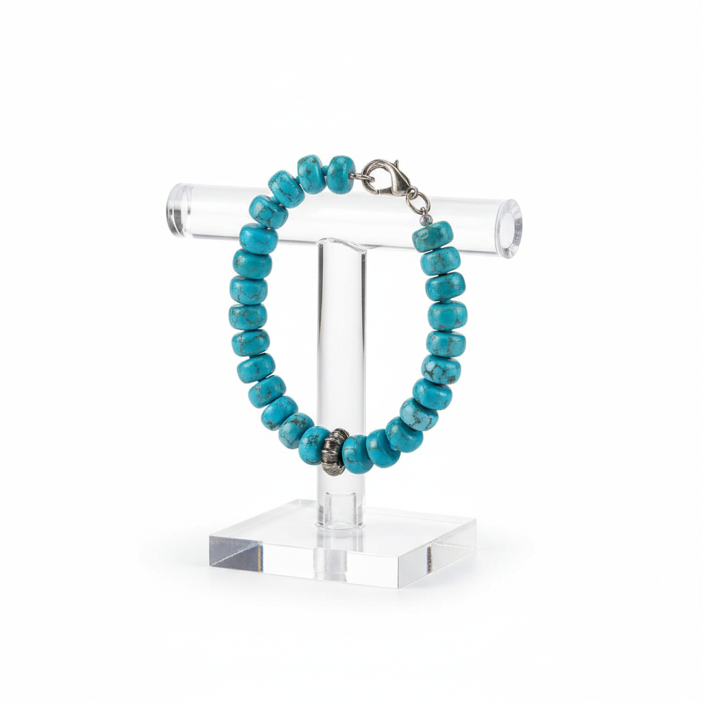 Arizona turquoise and silver bracelet, Sterling silver bracelet, Vintage Jewelry, Handmade bracelet, Greek Jewelry (C-08)