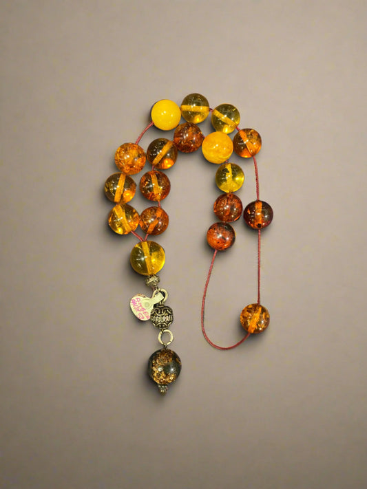 Authentic Baltic Amber Komboloi (ROS-09) - Dinos-Virginia