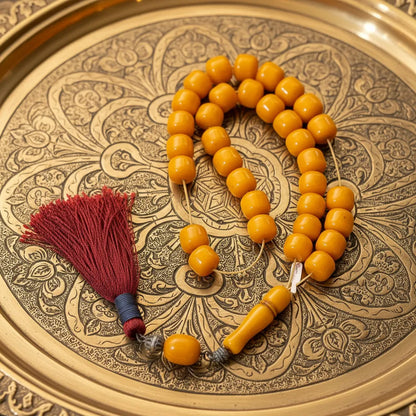 Authentic Old Amber Komboloi, Collectible (Old Amber Rosary) (ROS-45)