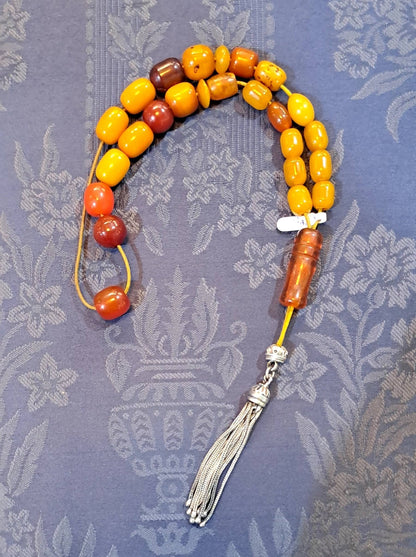 Authentic Old Amber Komboloi (Old Amber Rosary) (ROS-40) - Dinos-Virginia
