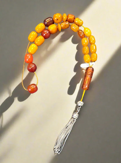 Authentic Old Amber Komboloi (Old Amber Rosary) (ROS-40) - Dinos-Virginia