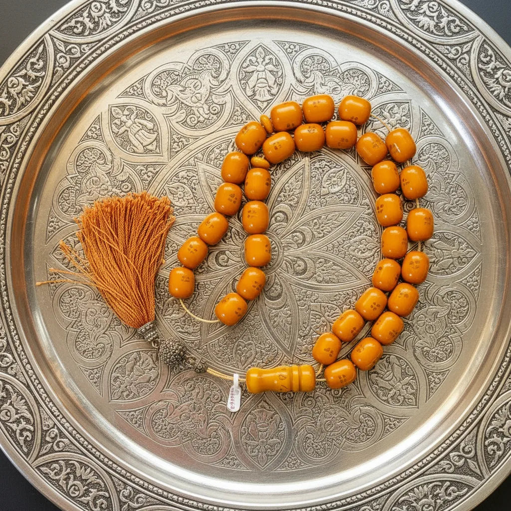 Authentic Old Amber Komboloi (Old Amber Rosary) (ROS-53)