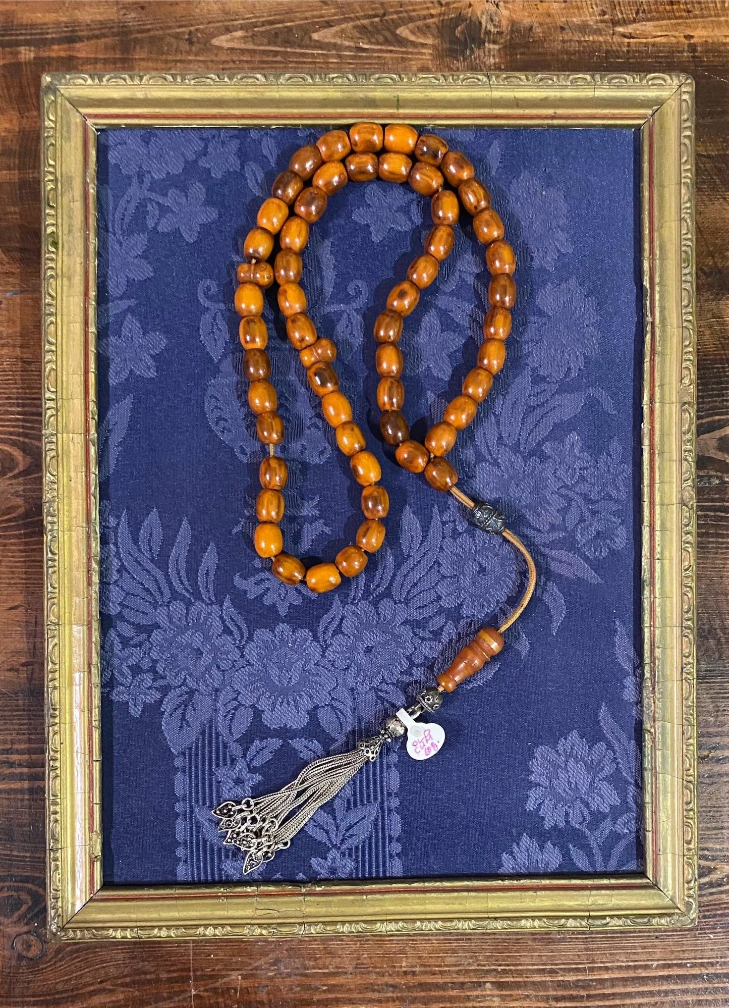 Authentic Vintage Amber Old Gum Komboloi (ROS-31) - Dinos-Virginia