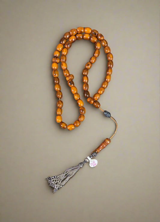 Authentic Vintage Amber Old Gum Komboloi (ROS-31) - Dinos-Virginia