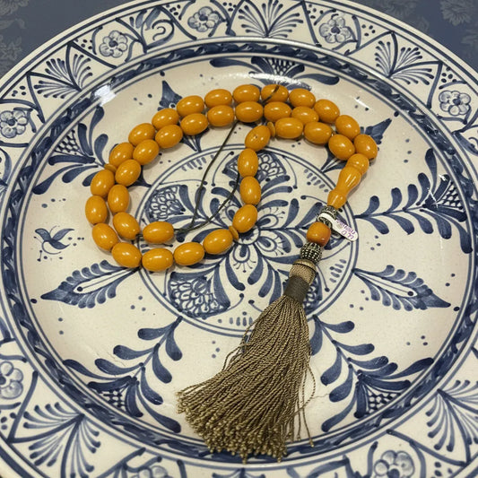 Authentic Vintage Mastic Amber Komboloi (ROS-04)