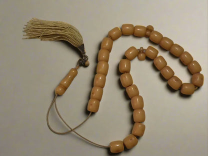 Authentic Vintage Old Mineral Amber Komboloi (ROS-35) - Dinos-Virginia