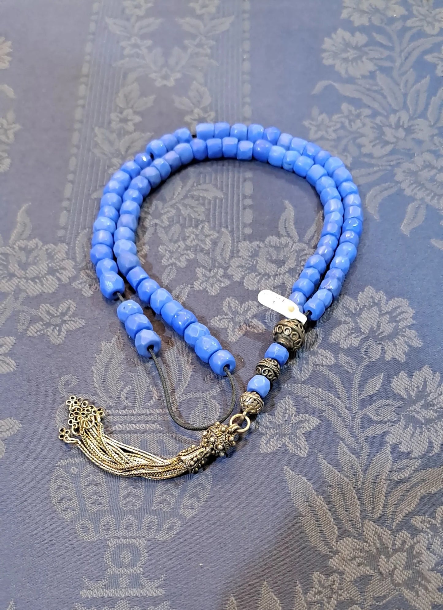 Authentic Vintage old Opal Blue crystal komboloi (ROS-38) - Dinos-Virginia