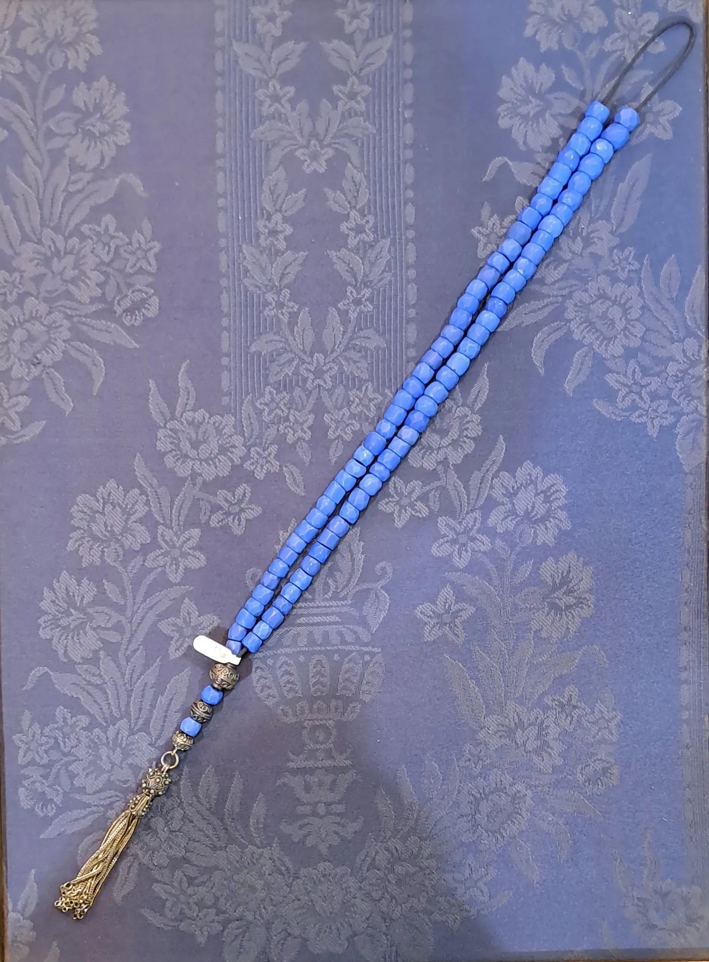 Authentic Vintage old Opal Blue crystal komboloi (ROS-38) - Dinos-Virginia