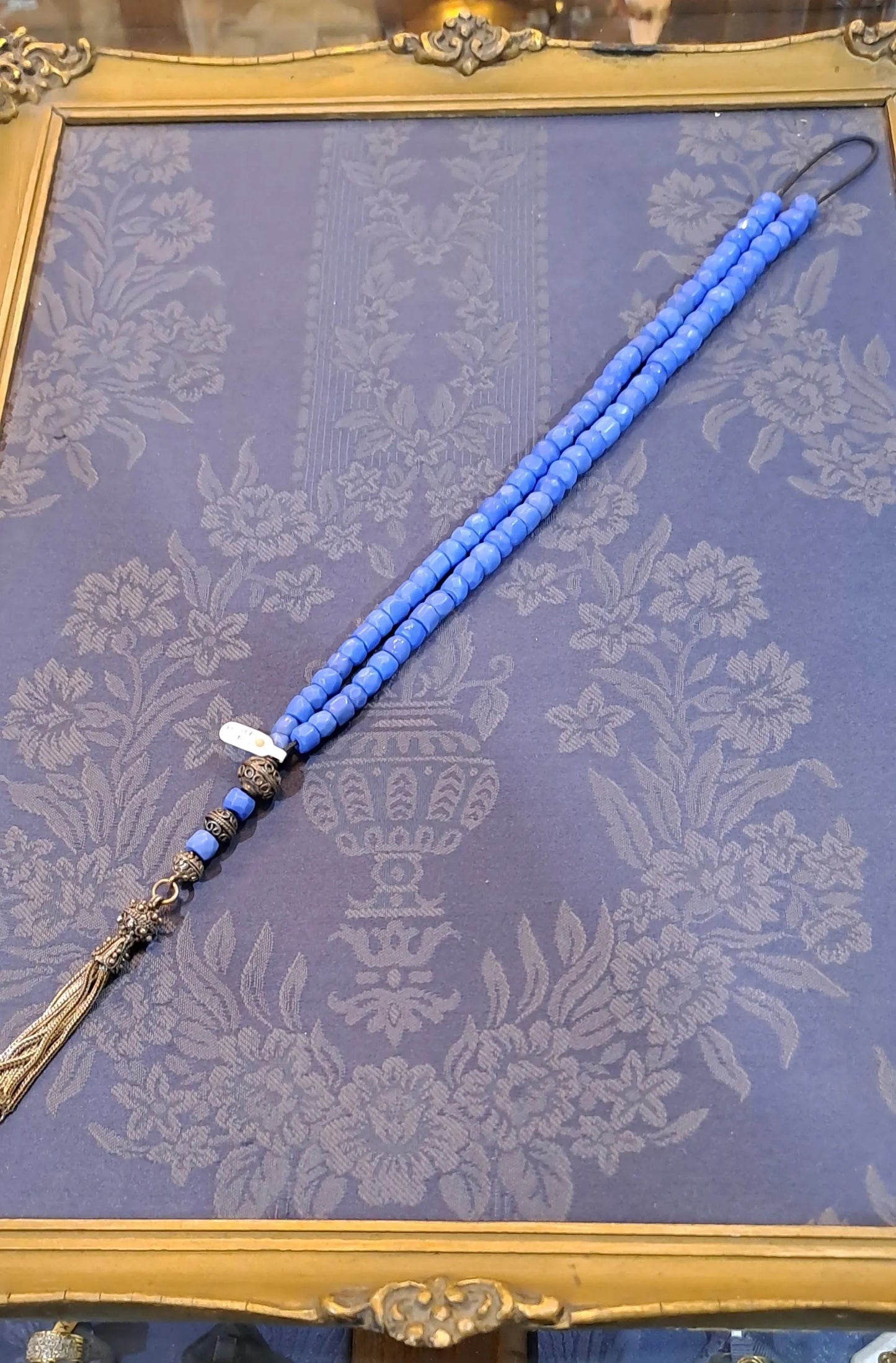 Authentic Vintage old Opal Blue crystal komboloi (ROS-38) - Dinos-Virginia