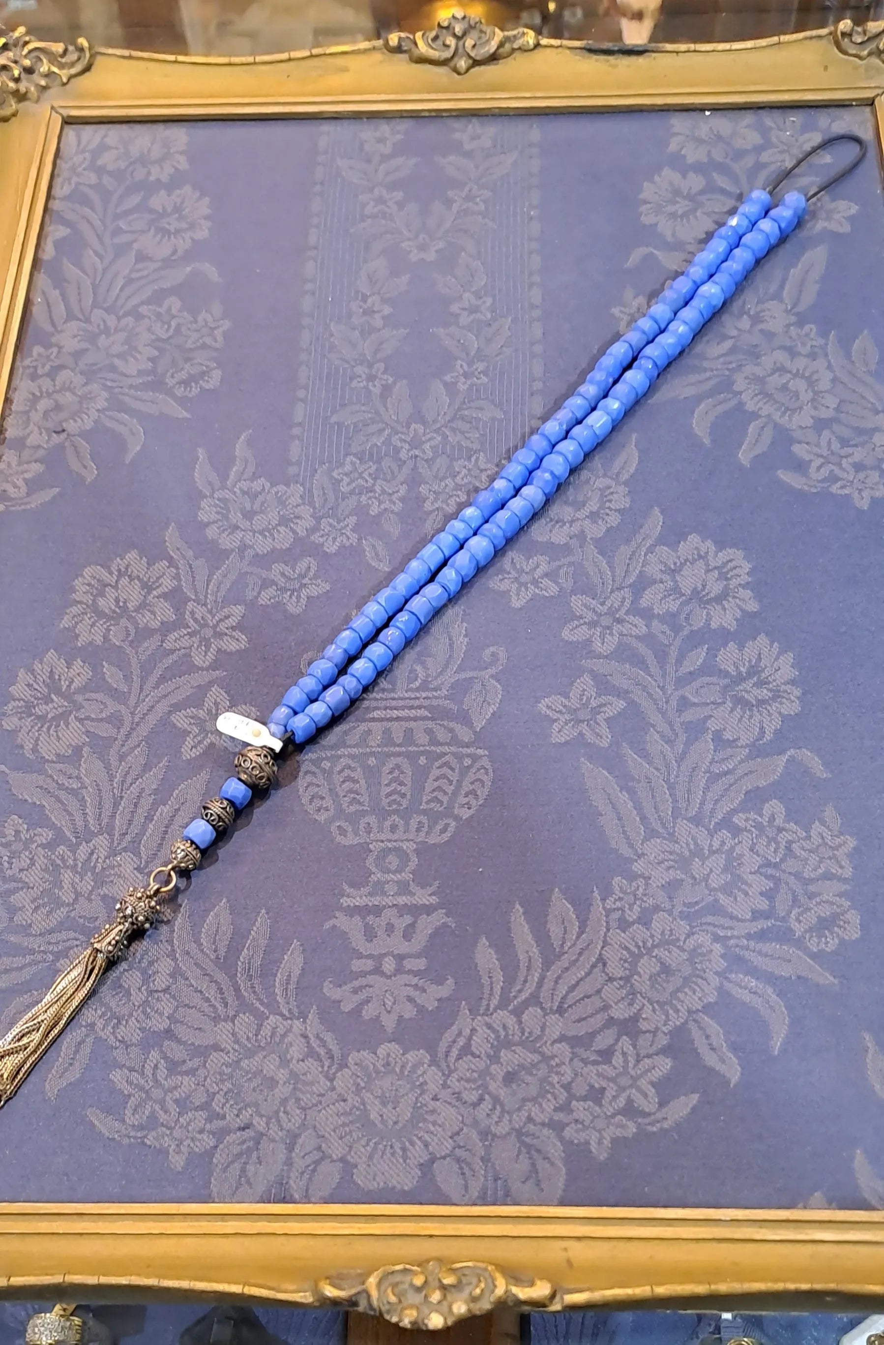 Authentic Vintage old Opal Blue crystal komboloi (ROS-38) - Dinos-Virginia