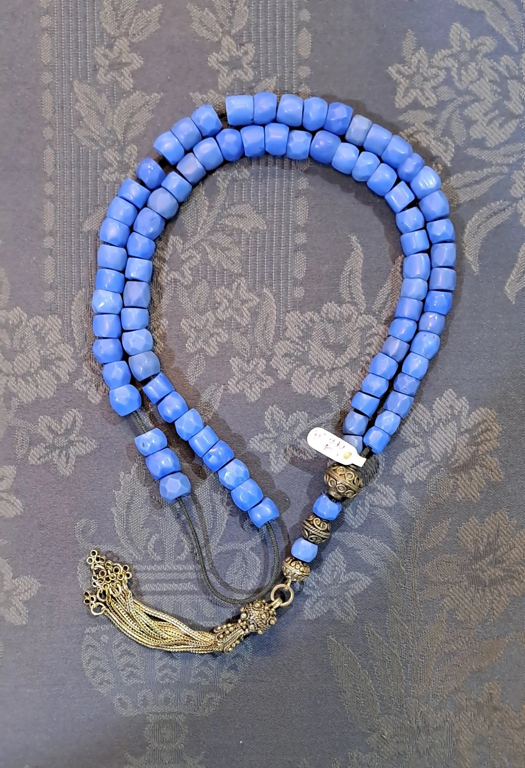 Authentic Vintage old Opal Blue crystal komboloi (ROS-38) - Dinos-Virginia