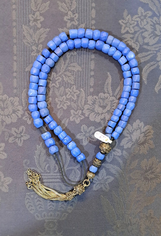 Authentic Vintage old Opal Blue crystal komboloi (ROS-38) - Dinos-Virginia