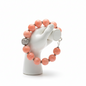 Bracelet with Pink Coral Stones (Angel Skin) and Silver Elements (C-04)