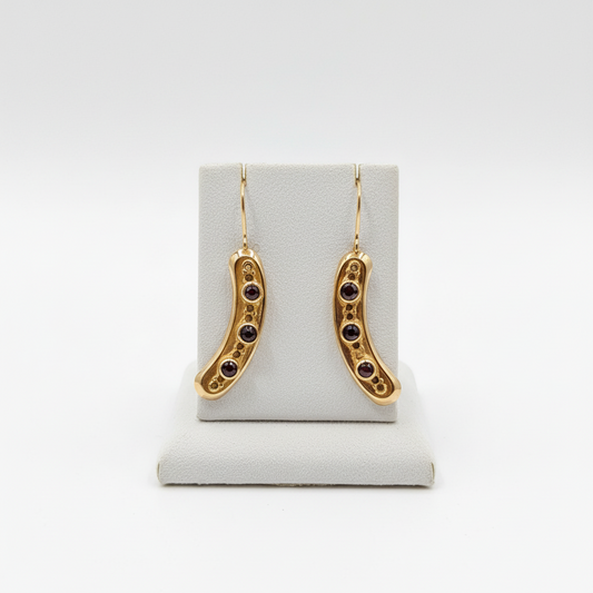 Earrings in 14k gold with Garnet - Dinos Virginia Jewelry