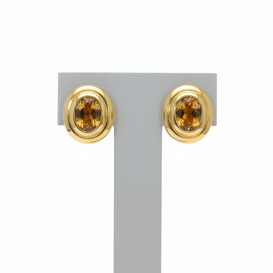 Earrings in 18k gold with Citrine stones - Dinos Virginia Jewelry