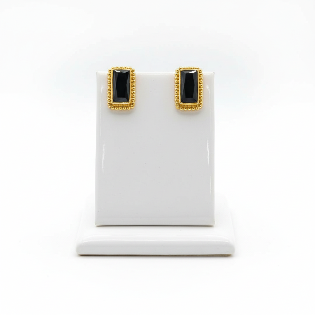 Earrings in 18k gold with Pine Tree Tourmalines - Dinos Virginia Jewelry