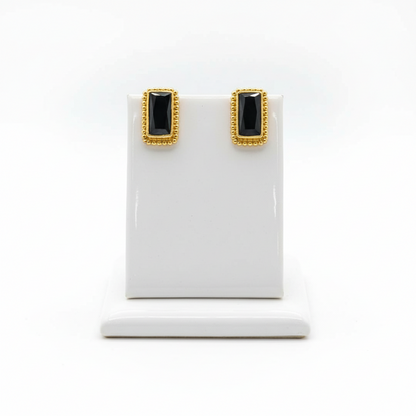 Earrings in 18k gold with Pine Tree Tourmalines - Dinos Virginia Jewelry