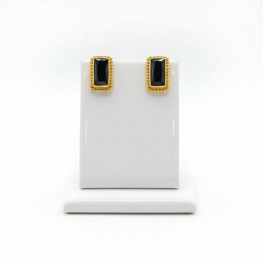 Earrings in 18k gold with Pine Tree Tourmalines - Dinos Virginia Jewelry