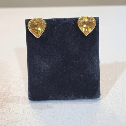 Earrings in 18k gold with citrine stones - Dinos-Virginia