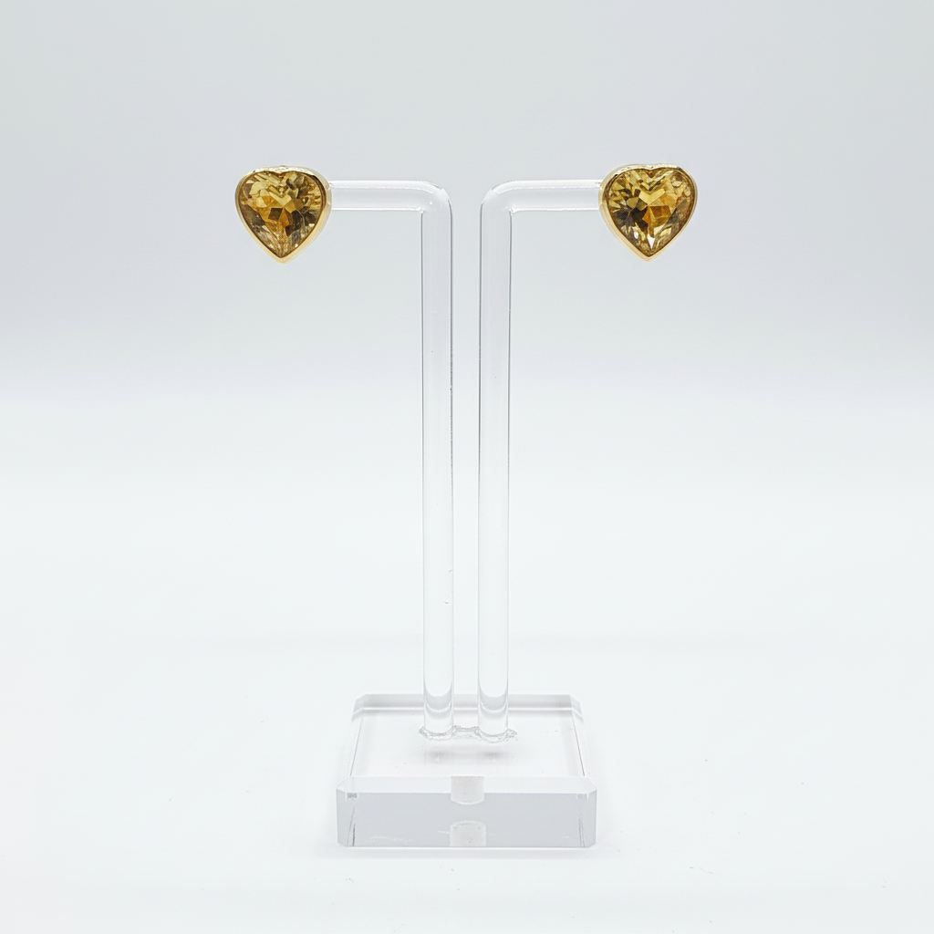 Earrings in 18k gold with citrine stones - Dinos Virginia Jewelry