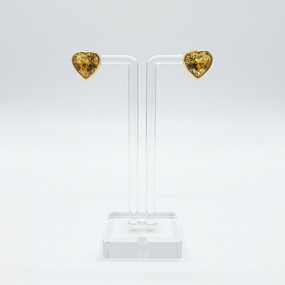 Earrings in 18k gold with citrine stones - Dinos Virginia Jewelry