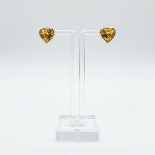 Earrings in 18k gold with citrine stones - Dinos Virginia Jewelry