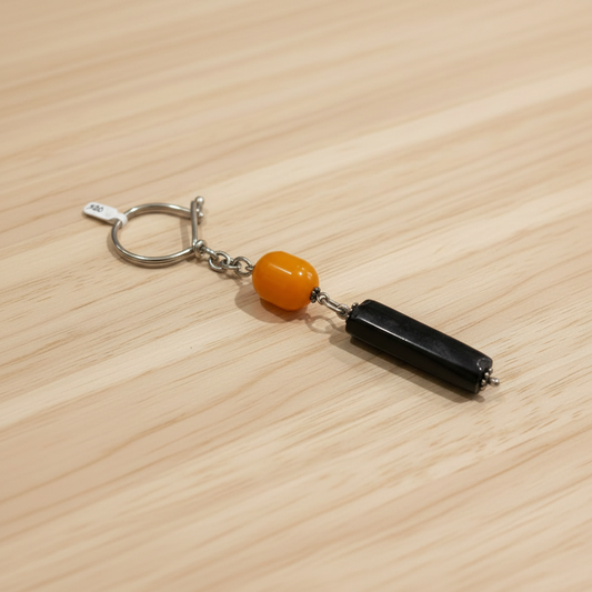 Keychain in sterling silver with gemstones