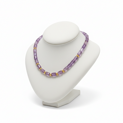 Necklace in 18k Gold with Amethyst (PE-99)