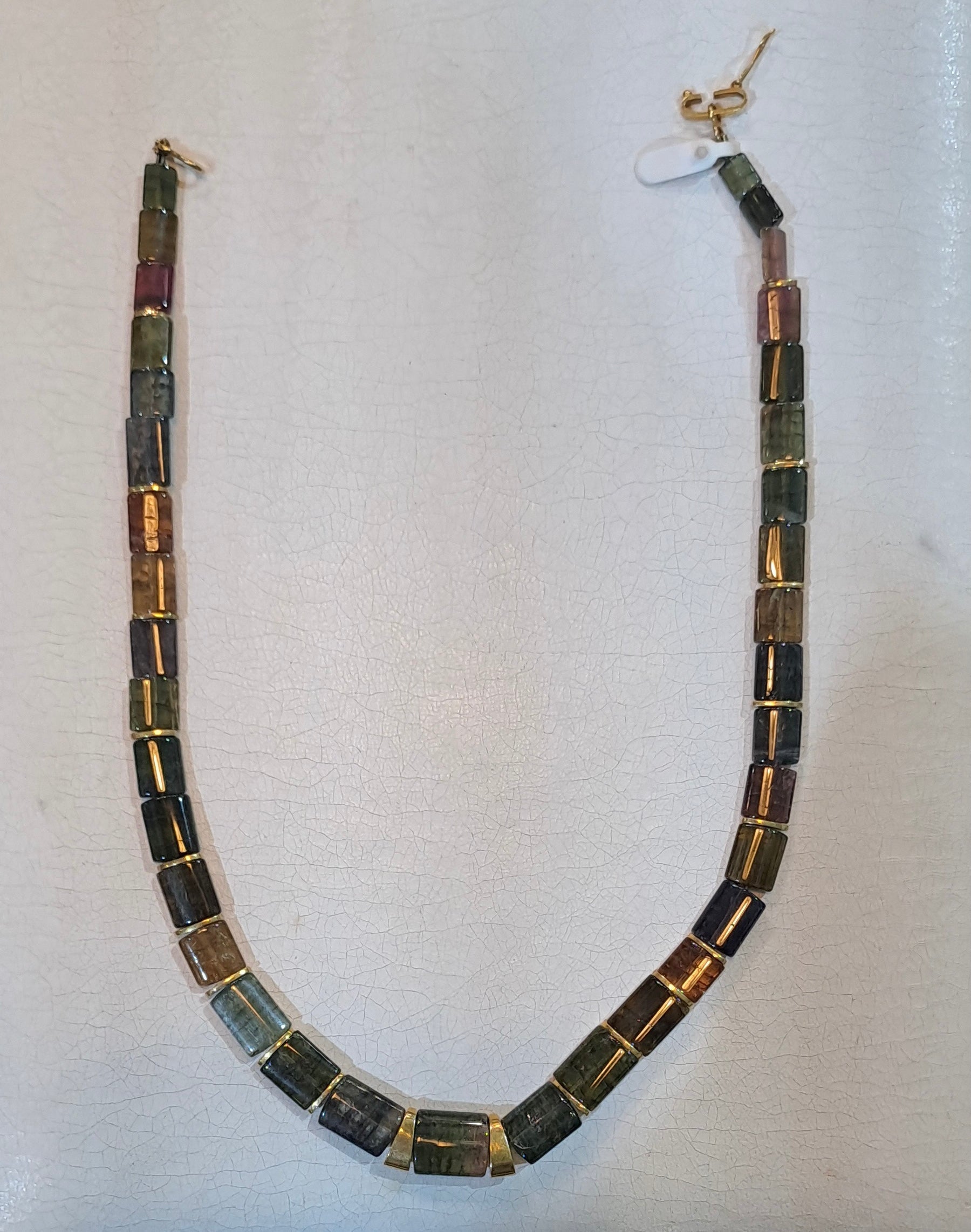 Necklace in 18k gold and multi color tourmalines - Dinos-Virginia