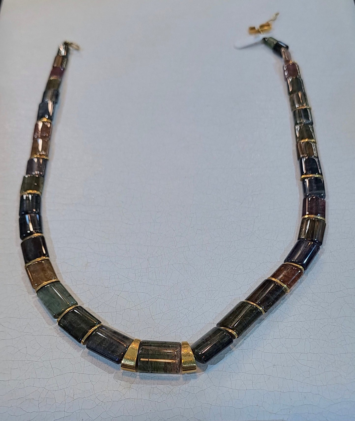 Necklace in 18k gold and multi color tourmalines - Dinos-Virginia