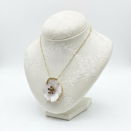 Necklace in 18k gold with Green Brilliants, Rubies & Emeralds (PE-31)