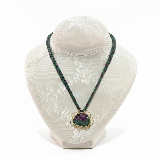 Necklace in 18k gold with a gemstone (PE-112) - Dinos Virginia Jewelry