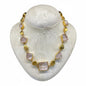 Necklace in Gold 18k & kunzite cabochon stones (PE-40)