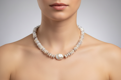 Necklace in gemstones
