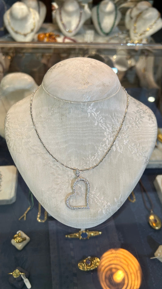 Necklace in gold 14k, heart necklace