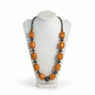 Necklace in sterling silver with old amber (PE-69E)