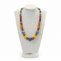 Necklace in sterling silver with various gemstones incl lapis lazulis, carnelian (PE-70E)