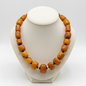 Necklace in vintage amber kachraman gemstones and gold 18k elements