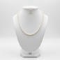 Necklace in white Aqua pearls with 18k gold closure (PE-97)