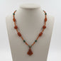 Necklace with Old Carnelian, Benzahir and gold 18k elements