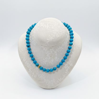 Necklace with Turquoise stones and gold 18k elements