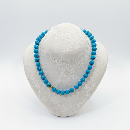 Necklace with Turquoise stones and gold 18k elements