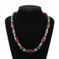 Necklace with old carnelian, green Benzhahr & sterling silver elements - Dinos Virginia Jewelry